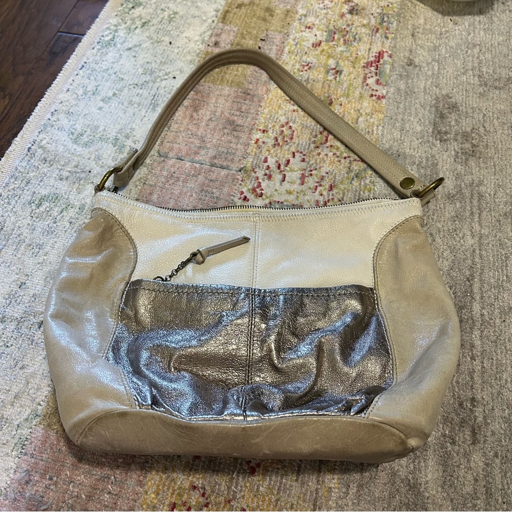 The Sak Hobo‎ Cream/Taupe Color Block Shoulder Bag